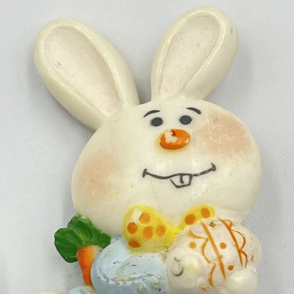 Vintage Lot of 2 Easter Barnaby Bunny Rabbit Spring Pin Brooch 70s 80s Hallmark